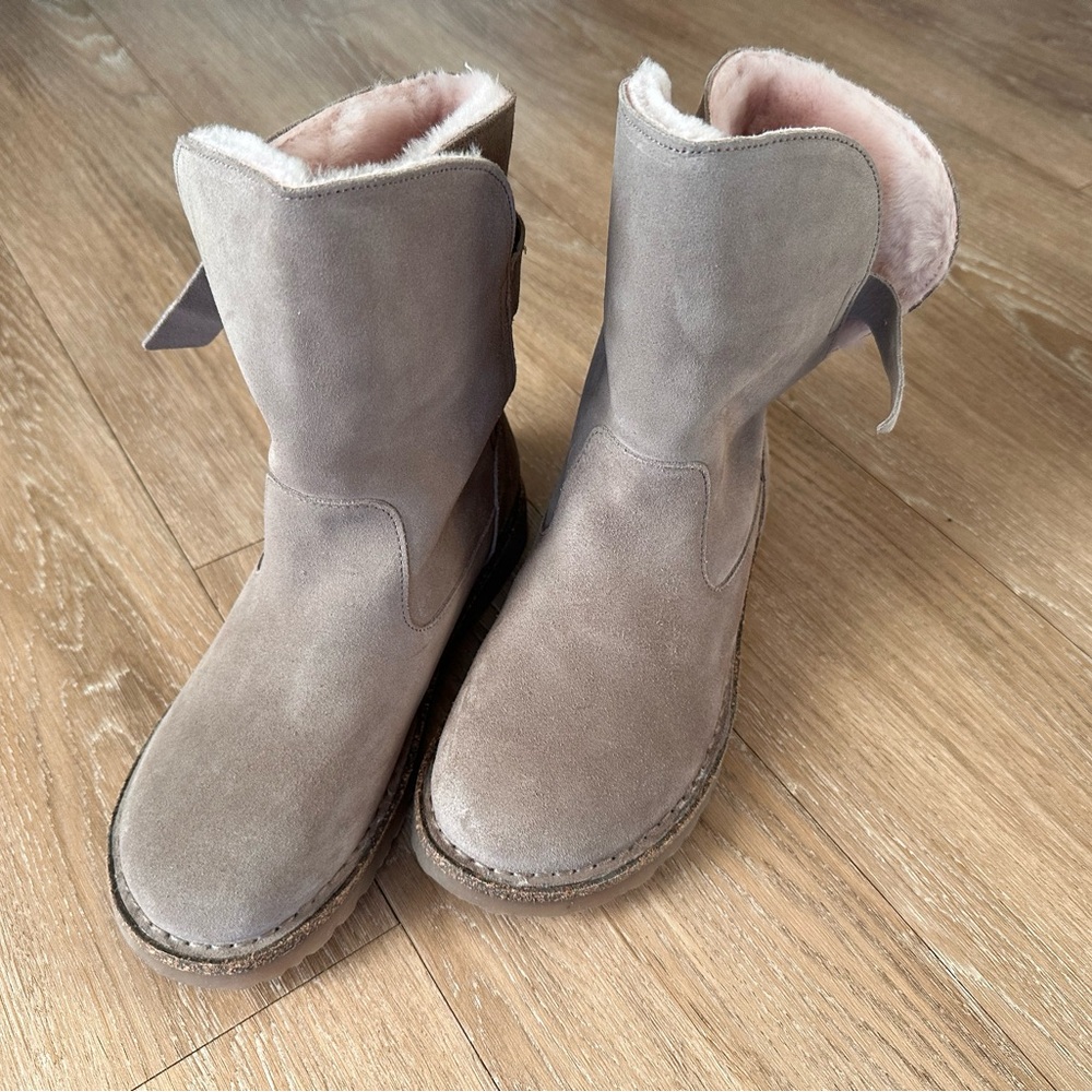 NWT*Birkenstock Boots- Uppsala Shearling Suede Leather - Gray Taupe - Size 37